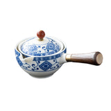 Maxbell Side Handle Tea Maker Ceramic Tea Dispenser Porcelain for Travel Outdoor light blue