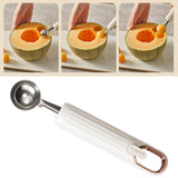 Maxbell Multifunctional Fruit Melon Baller Spoon Kitchen Tools Portable for Sorbet White