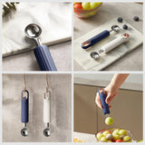 Maxbell Multifunctional Fruit Melon Baller Spoon Kitchen Tools Portable for Sorbet Blue