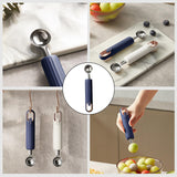 Maxbell Multifunctional Fruit Melon Baller Spoon Kitchen Tools Portable for Sorbet Blue