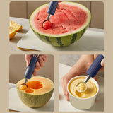 Maxbell Multifunctional Fruit Melon Baller Spoon Kitchen Tools Portable for Sorbet Blue