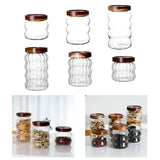 Maxbell Storage Jar with Airtight Lid Transparent Food Storage Canisters for Kitchen 340ML thread