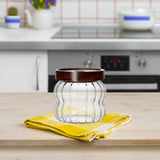 Maxbell Storage Jar with Airtight Lid Transparent Food Storage Canisters for Kitchen 340ML vertical