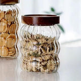 Maxbell Storage Jar with Airtight Lid Transparent Food Storage Canisters for Kitchen 550ML vertical