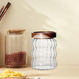 Maxbell Storage Jar with Airtight Lid Transparent Food Storage Canisters for Kitchen 550ML vertical