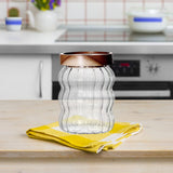 Maxbell Storage Jar with Airtight Lid Transparent Food Storage Canisters for Kitchen 550ML vertical