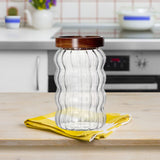 Maxbell Storage Jar with Airtight Lid Transparent Food Storage Canisters for Kitchen 700ML vertical