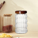 Maxbell Storage Jar with Airtight Lid Transparent Food Storage Canisters for Kitchen 700ML vertical