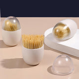 Maxbell Creative Toothpick Box with Lid Egg Shape for Dinner Table Hotel Decoration