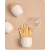 Maxbell Creative Toothpick Box with Lid Egg Shape for Dinner Table Hotel Decoration