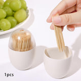 Maxbell Creative Toothpick Box with Lid Egg Shape for Dinner Table Hotel Decoration