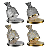 Maxbell 360 Degree Rotating Wine Decanter Wine Aerator for Party Events Accessories Argent