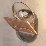 Maxbell Wall Mounted Pot Cover Frame Hole Free for Cabinet Plates Chopping Boards Gray