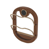 Maxbell Wall Mounted Pot Cover Frame Hole Free for Cabinet Plates Chopping Boards Brown