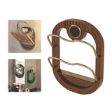 Maxbell Wall Mounted Pot Cover Frame Hole Free for Cabinet Plates Chopping Boards Brown