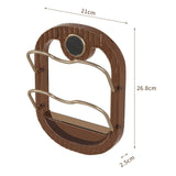 Maxbell Wall Mounted Pot Cover Frame Hole Free for Cabinet Plates Chopping Boards Brown