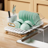 Maxbell Kitchen Plate Cutlery and Pans Drying Rack Drainer with Swivel Spout Durable Style B