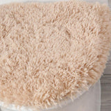 Maxbell 3x Bathroom Rug Set Bath Mat Toilet Lid Cover U Shape Rug for Bathroom Light Brown