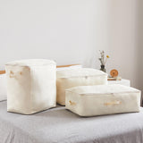 Maxbell Clothes Storage Bag Quilt Storage Bags with Zippers for Blanket Bedding Standard Beige