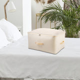 Maxbell Clothes Storage Bag Quilt Storage Bags with Zippers for Blanket Bedding Standard Beige