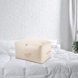 Maxbell Clothes Storage Bag Quilt Storage Bags with Zippers for Blanket Bedding Standard Beige