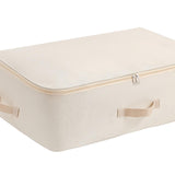 Maxbell Clothes Storage Bag Quilt Storage Bags with Zippers for Blanket Bedding Extended Beige