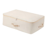 Maxbell Clothes Storage Bag Quilt Storage Bags with Zippers for Blanket Bedding Extended Beige