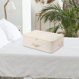 Maxbell Clothes Storage Bag Quilt Storage Bags with Zippers for Blanket Bedding Extended Beige