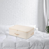 Maxbell Clothes Storage Bag Quilt Storage Bags with Zippers for Blanket Bedding Extended Beige
