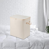 Maxbell Clothes Storage Bag Quilt Storage Bags with Zippers for Blanket Bedding Heightened Beige