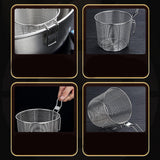 Maxbell Stainless Steel Food Colander Sifter Fry Basket for Noodles Frying 10cm