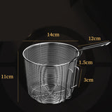 Maxbell Stainless Steel Food Colander Sifter Fry Basket for Noodles Frying 14cm