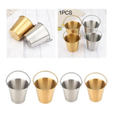 Maxbell Ice Bucket Cooling Tool with Handle Storage Bucket for Restaurant Hotel 1000ML Argent