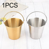 Maxbell Ice Bucket Cooling Tool with Handle Storage Bucket for Restaurant Hotel 1000ML Argent