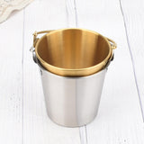 Maxbell Ice Bucket Cooling Tool with Handle Storage Bucket for Restaurant Hotel 700ML Argent