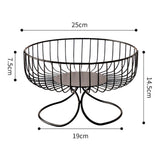 Maxbell Light Luxury Durable Fruit Basket Stand Storing Holder for Vegetable Farmhouse Black