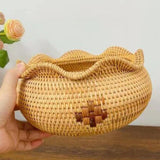 Maxbell Wicker Vegetable Holder Rack Table Organizer Serving Bowls for Kitchen