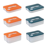 Maxbell Dumpling Storage Box Dumpling Organizer Bins for Kitchen  1 Layer Orange