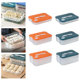 Maxbell Dumpling Storage Box Dumpling Organizer Bins for Kitchen  1 Layer Orange