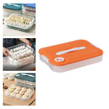 Maxbell Dumpling Storage Box Dumpling Organizer Bins for Kitchen  1 Layer Orange