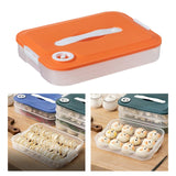 Maxbell Dumpling Storage Box Dumpling Organizer Bins for Kitchen  1 Layer Orange