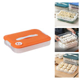 Maxbell Dumpling Storage Box Dumpling Organizer Bins for Kitchen  1 Layer Orange