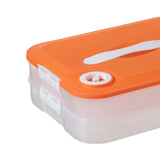 Maxbell Dumpling Storage Box Dumpling Organizer Bins for Kitchen  2 Layer Orange