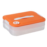 Maxbell Dumpling Storage Box Dumpling Organizer Bins for Kitchen  2 Layer Orange