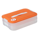 Maxbell Dumpling Storage Box Dumpling Organizer Bins for Kitchen  2 Layer Orange