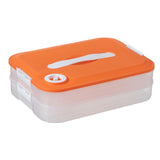 Maxbell Dumpling Storage Box Dumpling Organizer Bins for Kitchen  2 Layer Orange