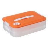 Maxbell Dumpling Storage Box Dumpling Organizer Bins for Kitchen  2 Layer Orange