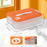 Maxbell Dumpling Storage Box Dumpling Organizer Bins for Kitchen  2 Layer Orange