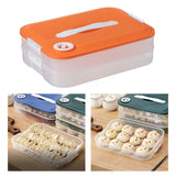 Maxbell Dumpling Storage Box Dumpling Organizer Bins for Kitchen  2 Layer Orange