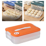 Maxbell Dumpling Storage Box Dumpling Organizer Bins for Kitchen  2 Layer Orange